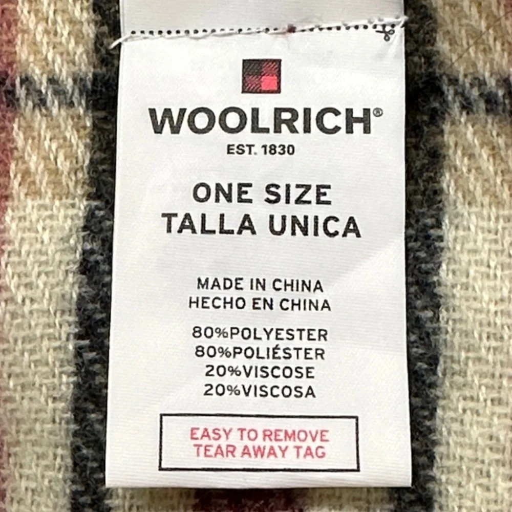 Woolrich Multicolor Plaid Shawl with Fringe